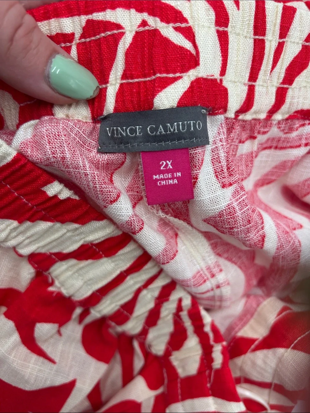 Vince Camuto Linen-Blend Patterned Shorts